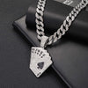 Hip Hop Poker Pendant Cuban Chain Necklaces