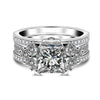 Knife Edge Micropavé Solitaire Style Ring Sterling Silver