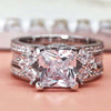 Knife Edge Micropavé Solitaire Style Ring Sterling Silver