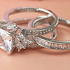 Knife Edge Micropavé Solitaire Style Ring Sterling Silver
