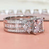 Knife Edge Micropavé Solitaire Style Ring Sterling Silver