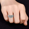 Knife Edge Micropavé Solitaire Style Ring Sterling Silver
