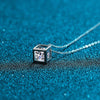 Sugar Shape Solitaire Moissanite Necklace Sterling Silver