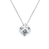 Sugar Shape Solitaire Moissanite Necklace Sterling Silver