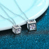 Sugar Shape Solitaire Moissanite Necklace Sterling Silver