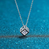 Sugar Shape Solitaire Moissanite Necklace Sterling Silver