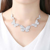 Pavé Butterfly Shaped Necklace Earrings Jewelry Set