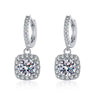 Pavé Floating Halo Moissanite Earrings Sterling Silver