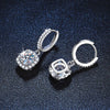 Pavé Floating Halo Moissanite Earrings Sterling Silver