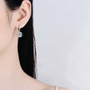 Pavé Floating Halo Moissanite Earrings Sterling Silver