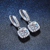 Pavé Floating Halo Moissanite Earrings Sterling Silver