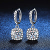 Pavé Floating Halo Moissanite Earrings Sterling Silver