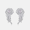Pavé Floral Halo Earrings Sterling Silver