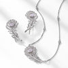 Pavé Floral Halo Earrings Sterling Silver