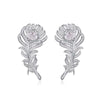Pavé Floral Halo Earrings Sterling Silver
