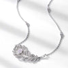 Pavé Floral Halo Necklace Sterling Silver