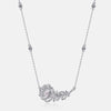 Pavé Floral Halo Necklace Sterling Silver
