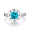 Pavé Flower Halo Moissanite Ring Sterling Silver