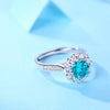 Pavé Flower Halo Moissanite Ring Sterling Silver