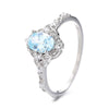 Pavé Halo Oval Shape Ring Sterling Silver