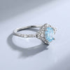 Pavé Halo Oval Shape Ring Sterling Silver
