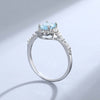 Pavé Halo Oval Shape Ring Sterling Silver