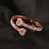 Pavé Heart-shaped Cuban Chain Hip Hop Bracelet