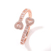 Pavé Heart-shaped Cuban Chain Hip Hop Bracelet