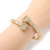 Pavé Heart-shaped Cuban Chain Hip Hop Bracelet