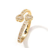 Pavé Heart-shaped Cuban Chain Hip Hop Bracelet