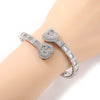 Pavé Heart-shaped Cuban Chain Hip Hop Bracelet