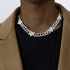 Pavé Heart-shaped Cuban Chain Hip Hop Necklace