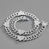 Pavé Heart-shaped Cuban Chain Hip Hop Necklace