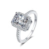 Pavé Heart-shaped Halo Moissanite Ring Sterling Silver
