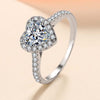 Pavé Heart-shaped Halo Moissanite Ring Sterling Silver