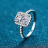 Pavé Heart-shaped Halo Moissanite Ring Sterling Silver