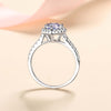 Pavé Heart-shaped Halo Moissanite Ring Sterling Silver