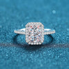 Pavé Heart-shaped Halo Moissanite Ring Sterling Silver