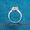 Pavé Heart-shaped Halo Moissanite Ring Sterling Silver