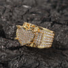 Pavé Heart-shaped Hip Hop Ring for Men