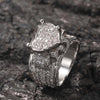 Pavé Heart-shaped Hip Hop Ring for Men