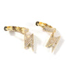 Pavé Lightning-shaped Hip Hop Earrings