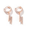 Pavé Lightning-shaped Hip Hop Earrings