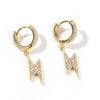 Pavé Lightning-shaped Hip Hop Earrings