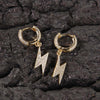 Pavé Lightning-shaped Hip Hop Earrings
