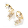 Pavé Lightning-shaped Hip Hop Earrings