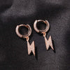 Pavé Lightning-shaped Hip Hop Earrings