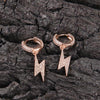 Pavé Lightning-shaped Hip Hop Earrings