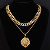 Pavé Lion Shaped Pendant Cuban Chain Hip Hop Necklace