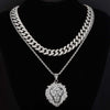 Pavé Lion Shaped Pendant Cuban Chain Hip Hop Necklace